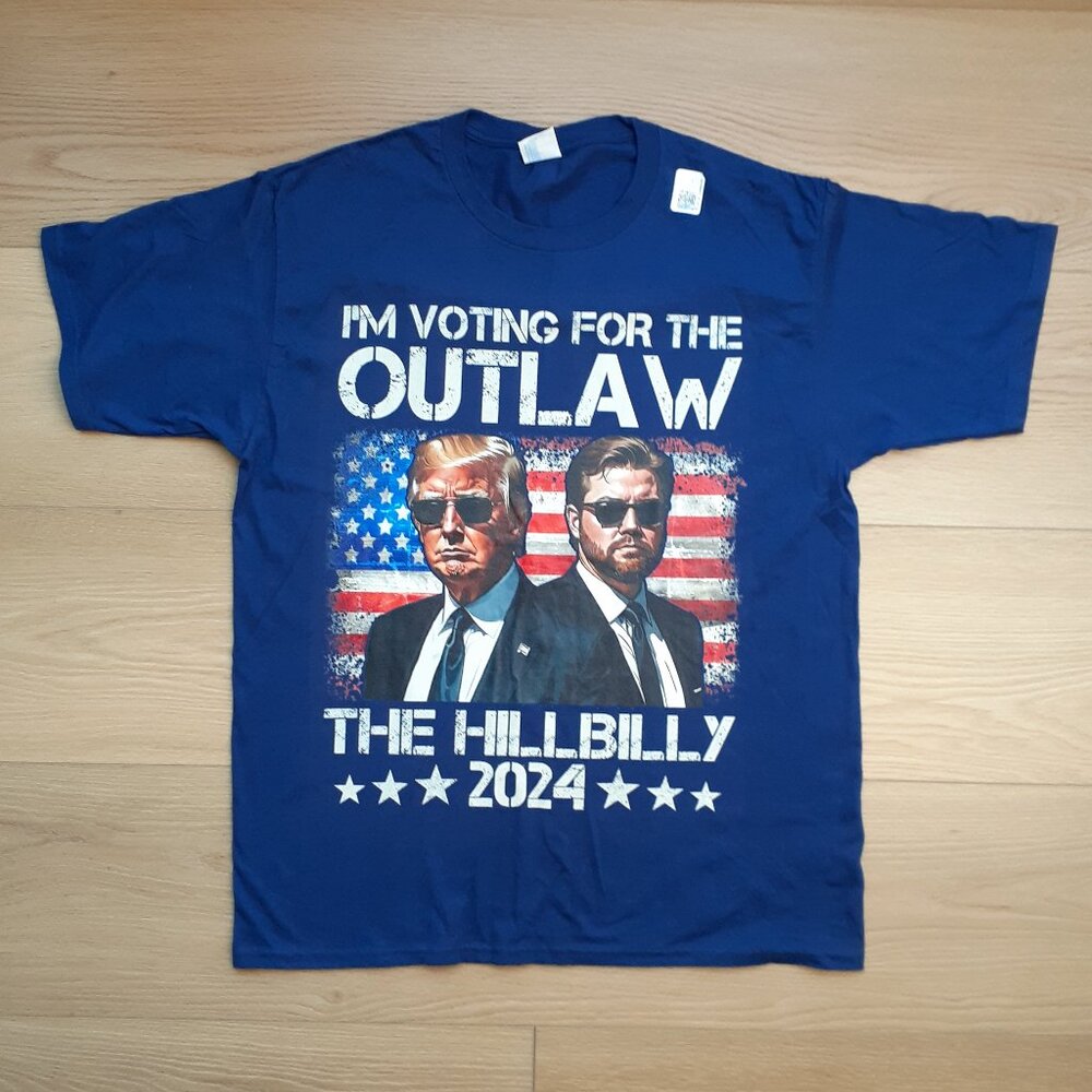 I'm Voting for the Outlaw and The Hillbilly 2024 - New Large Navy Blue T-Shirt
